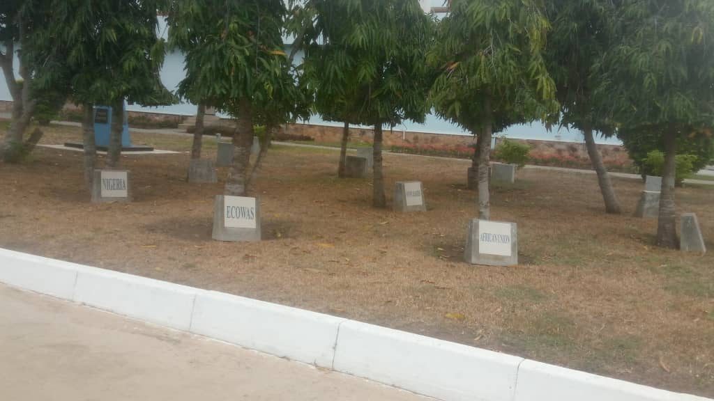 This is Kofi Peacekeeping Training Centre, Teshie, Accra, Ghana. Each country and certain individuals has a tree in their names.